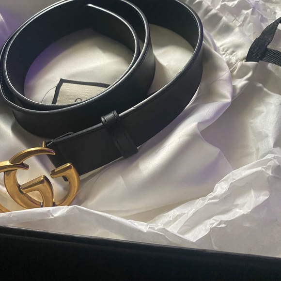 GG Marmount leather belt with shiny buckle - Picture 4 of 7